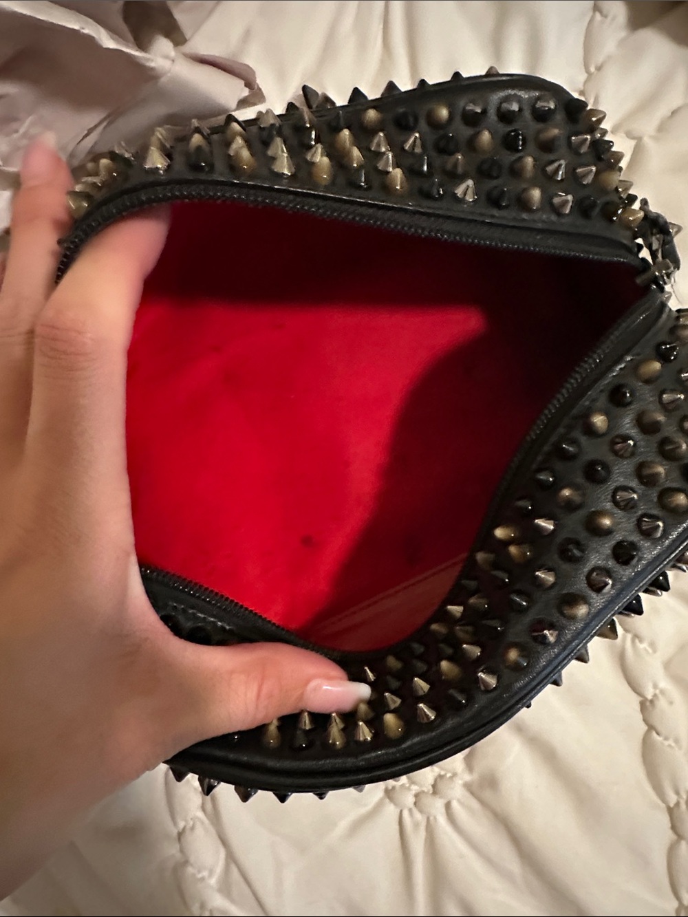 Black Studded Louboutin make up pouch - Picture 8 of 8